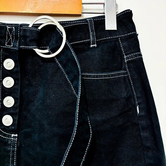 BDG Urban Outfitters Kirby Black Denim Button-Through Skirt - Picture 7 of 9